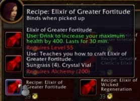 Elixir of Greater Fortitude: Substantially raises total health pool and general stamina endurance.