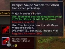 Major Mender's Potion: Temporarily boosts healing output for emergency situations.
