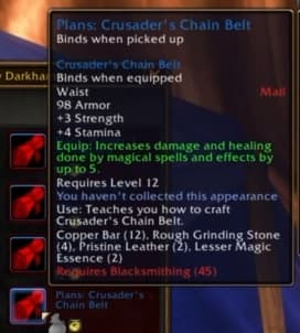 Crusader's Chain Belt: Flexible mail pieces tailored for hybrid combatants.