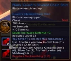 Guard's Silvered Chain Shirt: Full coverage mail armor geared heavily toward mitigation.