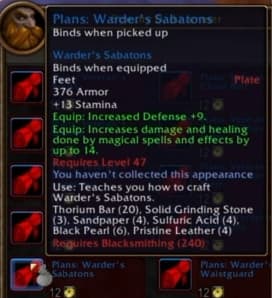 Warder's Sabatons: Secure plate components providing extra resilience and magic-infusion.