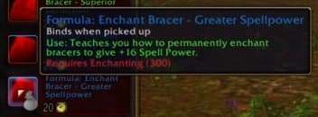 Enchant Bracer - Greater Spellpower: Permanently increases spell damage on bracers.