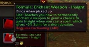 Enchant Weapon - Insight: Grants a chance to restore mana when casting spells.