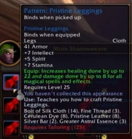 Pristine Leggings: Impeccable cloth robes tailored for battlefield medics.