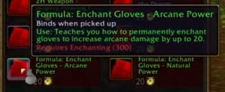 Enchant Gloves - Arcane Power: Amplifies arcane spell effectiveness.
