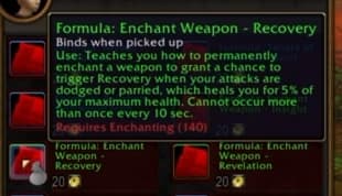 Enchant Weapon - Recovery: Speeds up combat health and resource recovery.