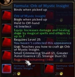 Orb of Mystic Insight: A floating sphere that expands mental clarity and intellect.