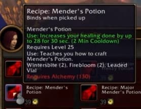 Mender's Potion: Temporarily boosts healing output for emergency situations.