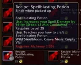 Spellblasting Potion: Enhances spellcasting haste and damage for a short burst window.