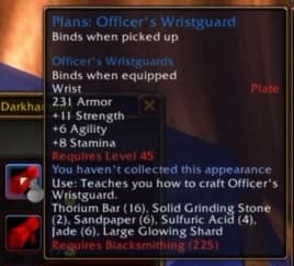 Officer's Wristguard: Sleek plate armor pieces denoting high military rank.