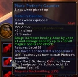 Prefect's Gauntlet: Sturdy plate boots, gloves, and belt rounding out the caster-plate aesthetic.
