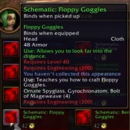 Floppy Goggles: Flexible, lightweight mechanical goggles with adjustable view scopes.