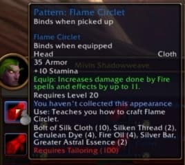 Flame Circlet: Core pieces providing substantial fire damage enhancements.