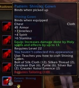 Shining Gown: Luminescent holy vestments designed to empower divine spells.